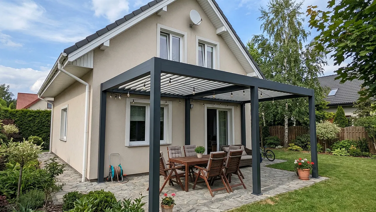 Moderní pergola u domu