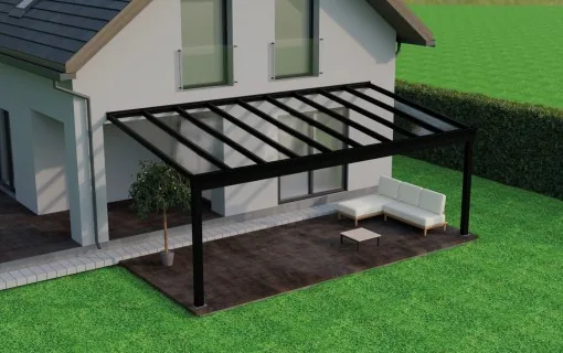 Široká hliníková pergola Giallo Plus na velkou terasu
