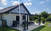 Velké moderní zastřešení terasy vyrobené naší firmou