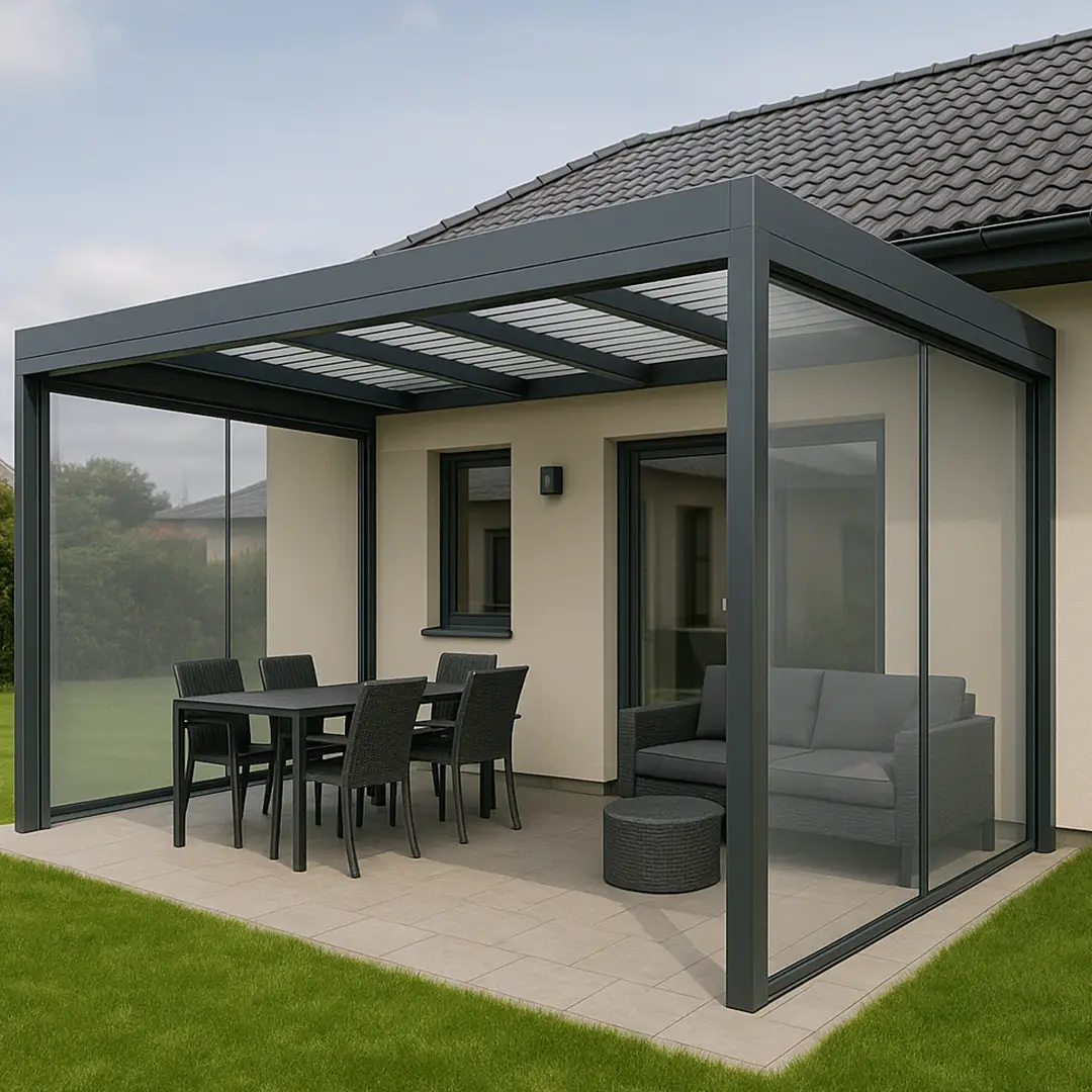 Półotwarte zadaszenie tarasu