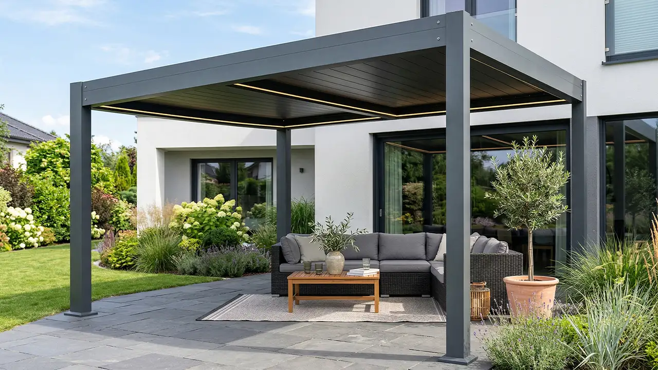 Pergola z dachem aluminiowym