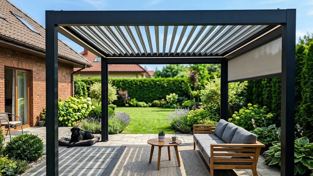 Pergola z dachem lamelowym